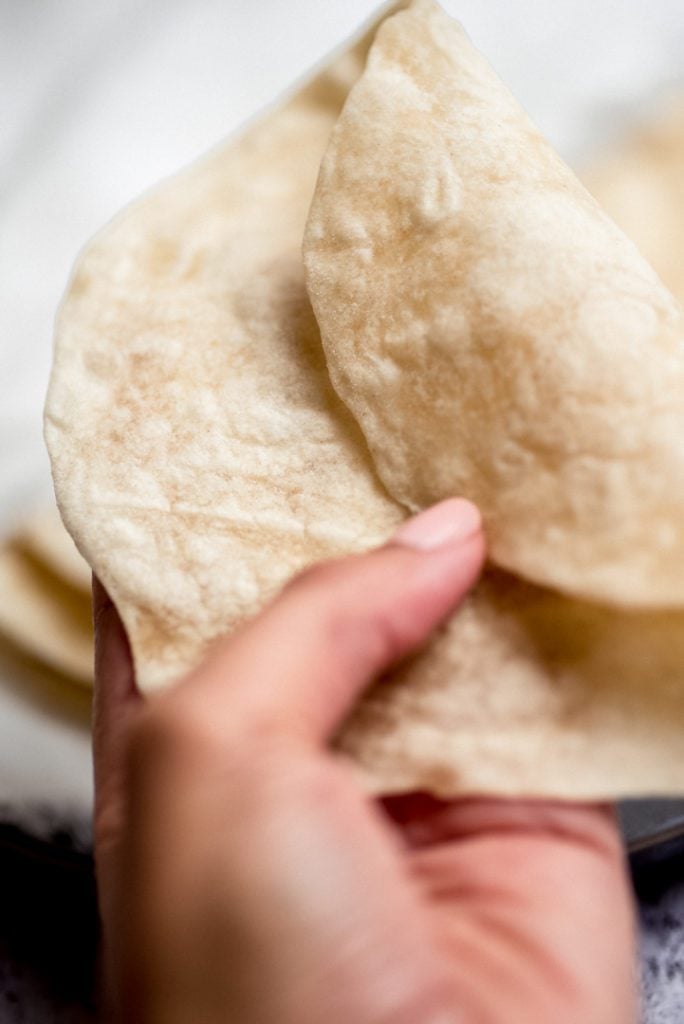folded flour tortillas