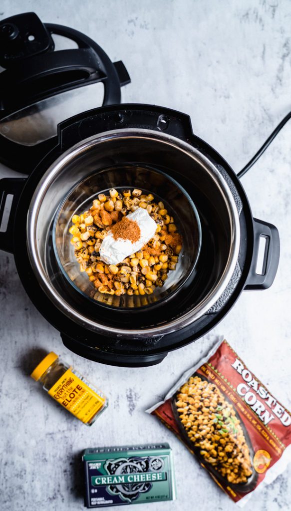 Instant pot creamy roasted Mexican corn
