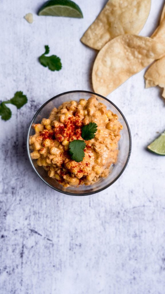 Creamy corn in a bowl