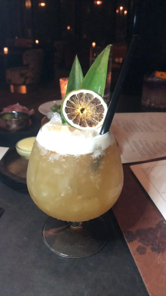 pineapple cocktail in a glass