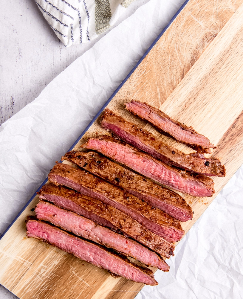 Carne Asada on cutting board