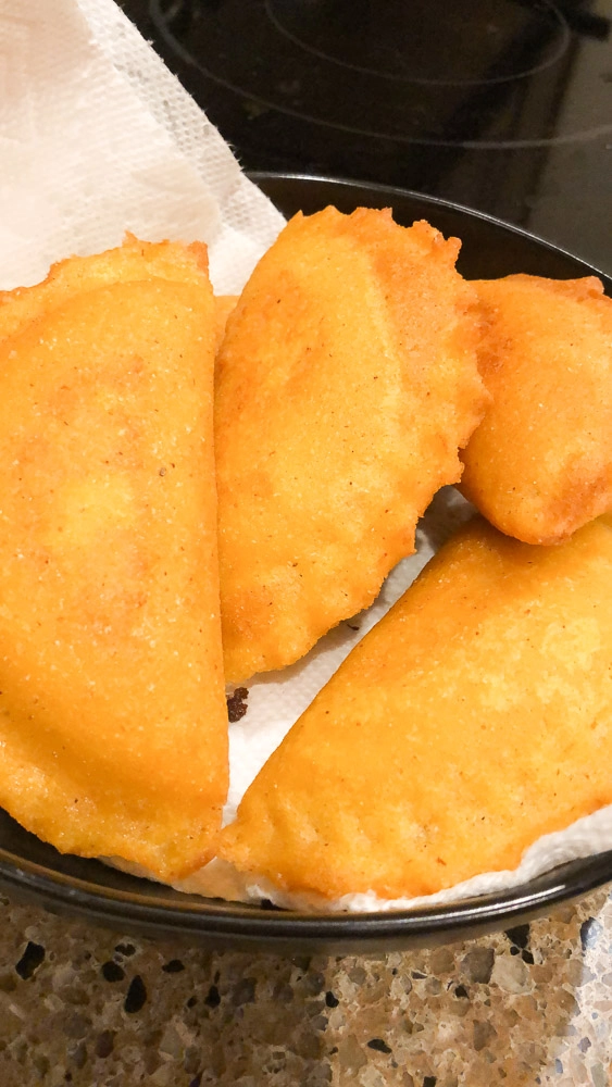 Colombian empanadas on a plate