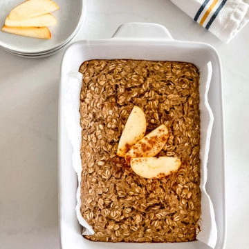 baked oatmeal on baking dish