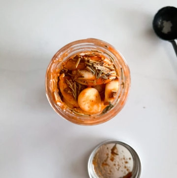 pickled garlic in a jar