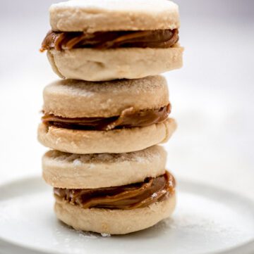 stack of Alfajores on a plate