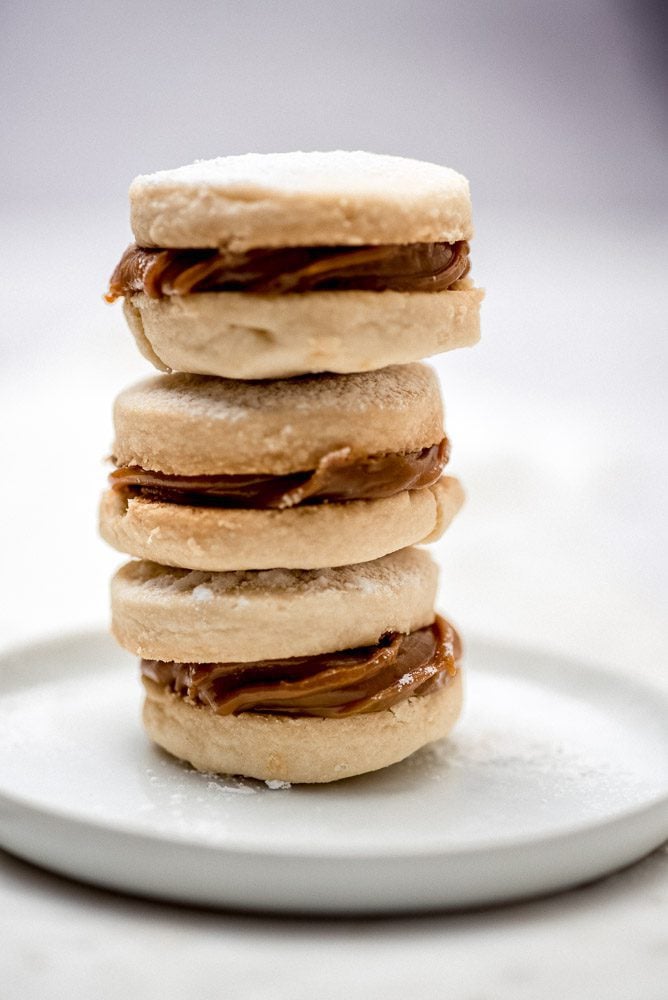 alfajores stacked on plate