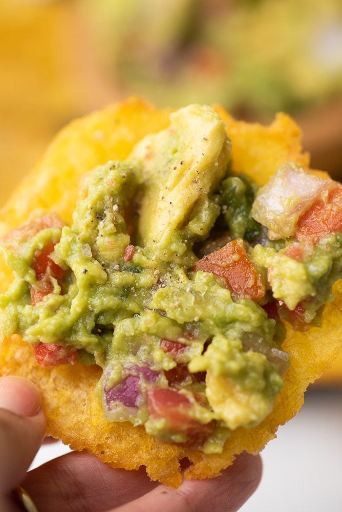 Patacones with guacamole