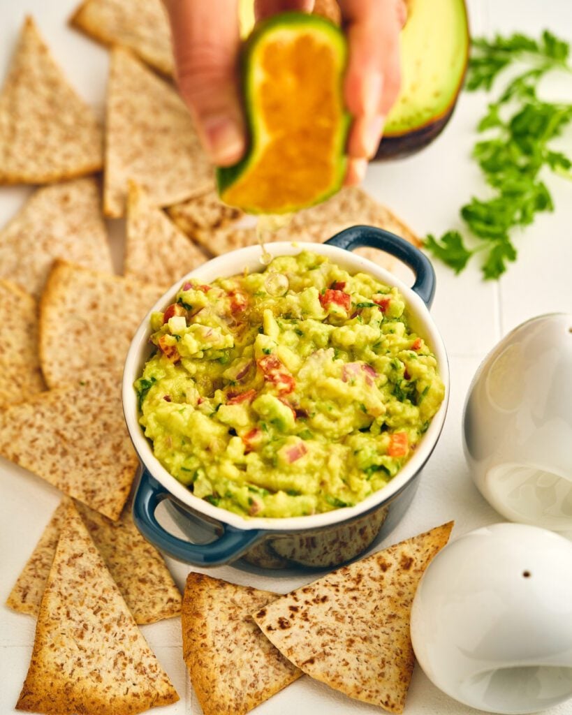 Guacamole with lime juice