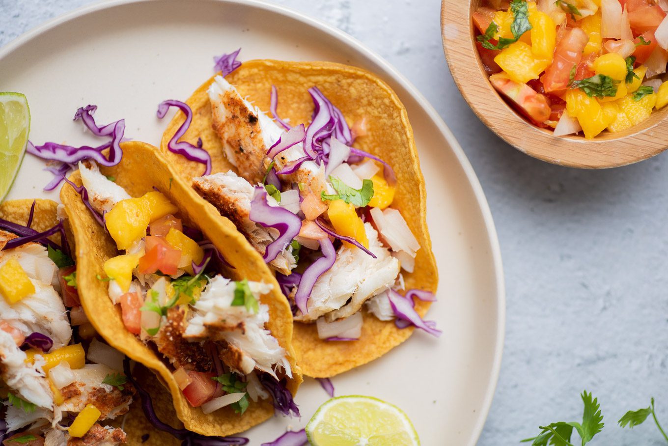 Air Fryer Fish Tacos with Mango Slaw TastyAZ