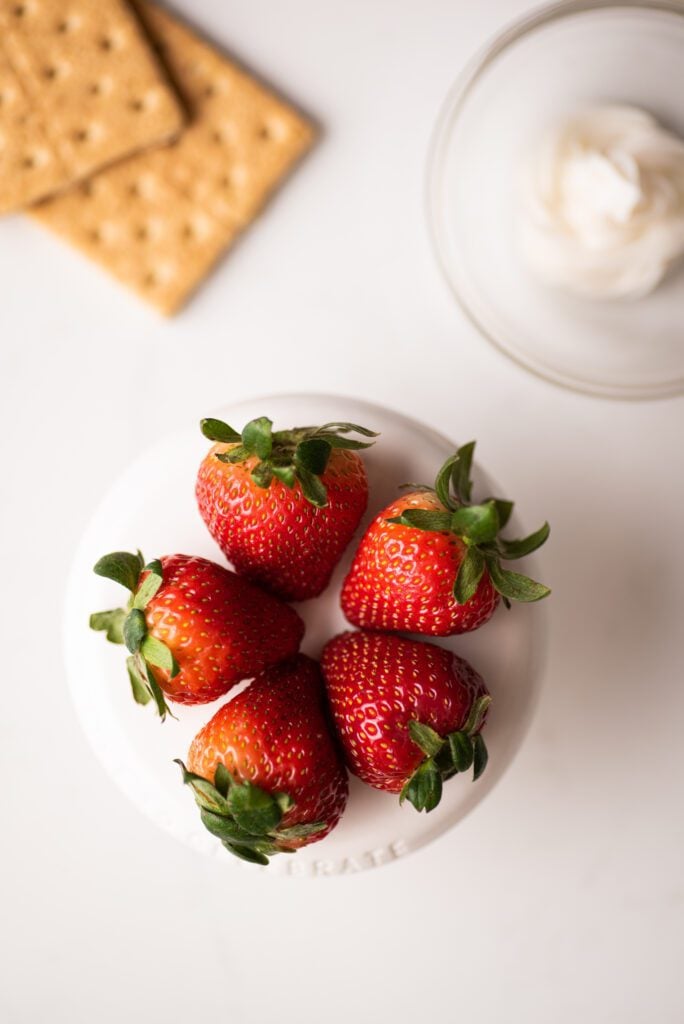 Strawberries on a cake stand