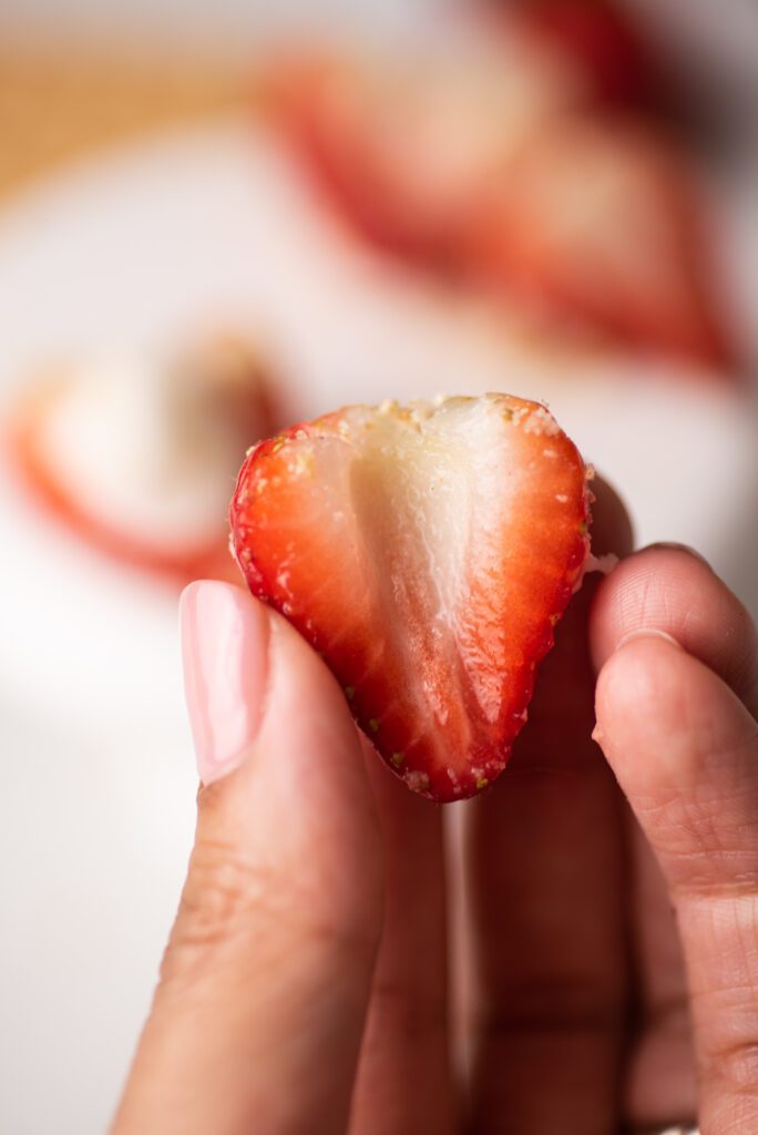 strawberry cut lengthwise 