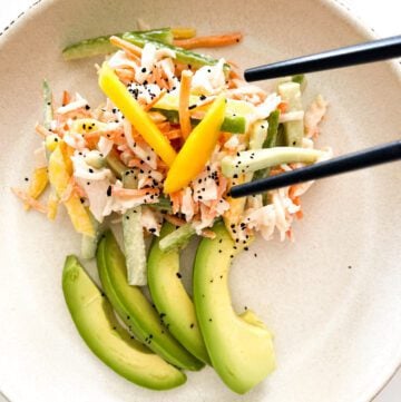 kani salad on a bowl