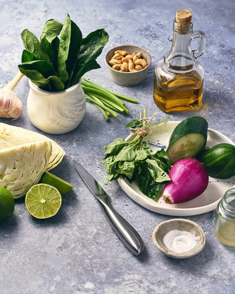 ingredients to make green goddess salad
