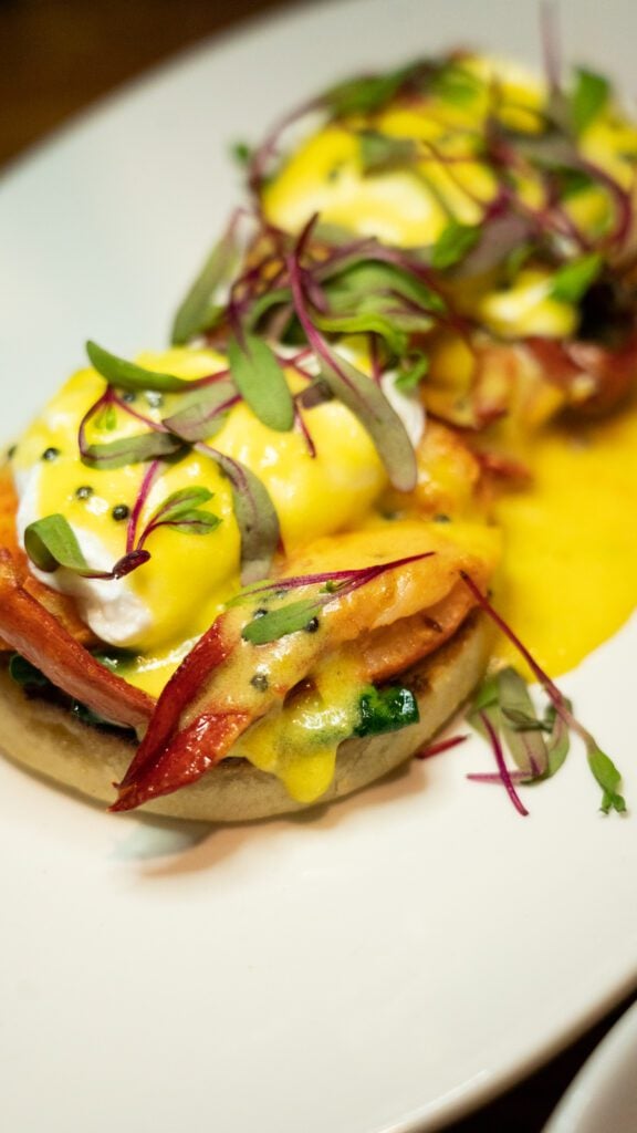 crab Benedict on a plate