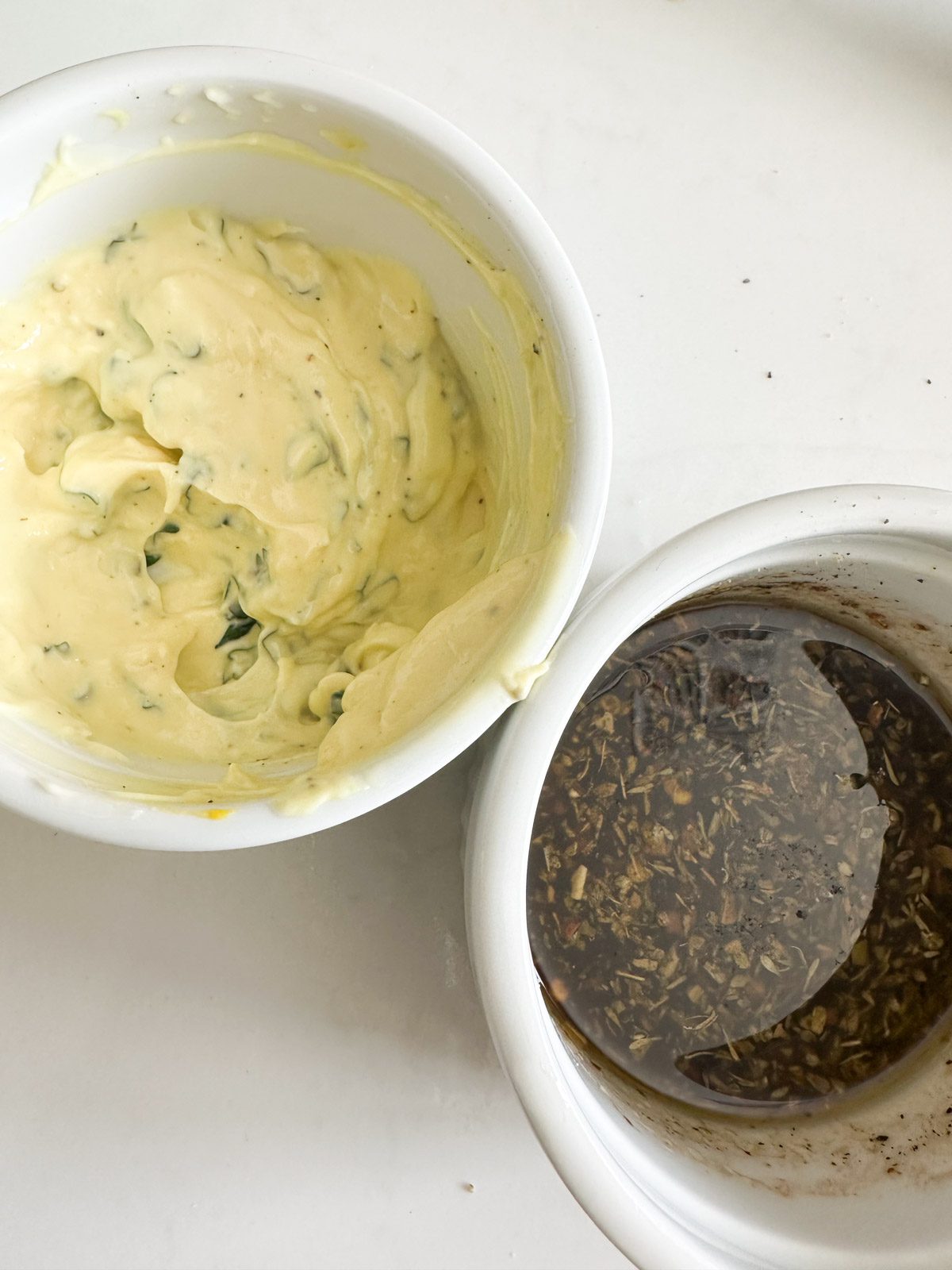 basil aioli and salad dressing