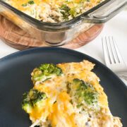 Casserole on a plate.