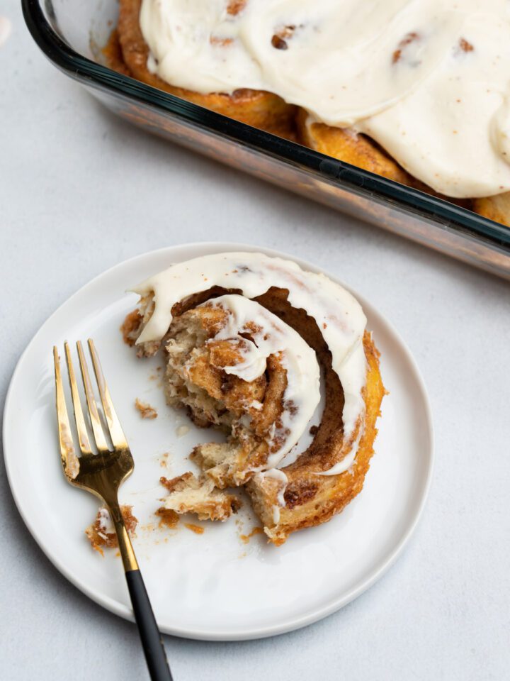 Pumpkin Cinnamon Rolls with Heavy Cream TikTok Hack TastyAZ