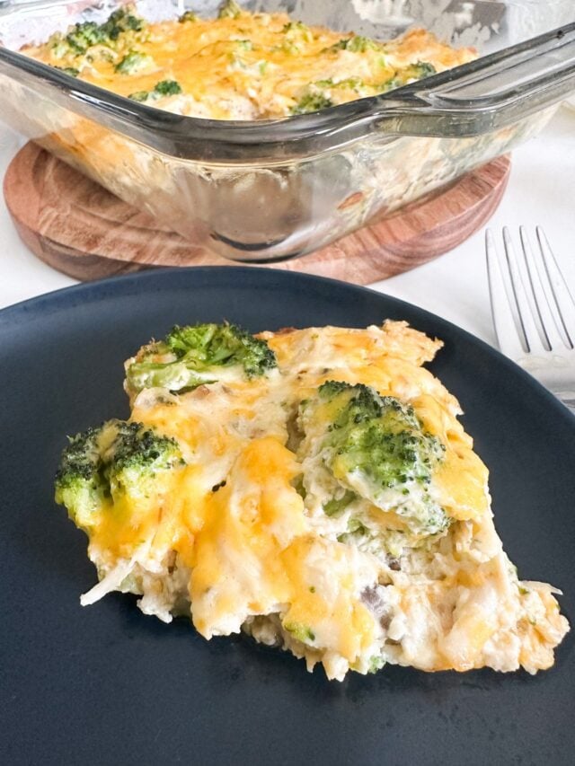 chicken casserole dish on a plate