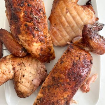 Whole smoked chicken.