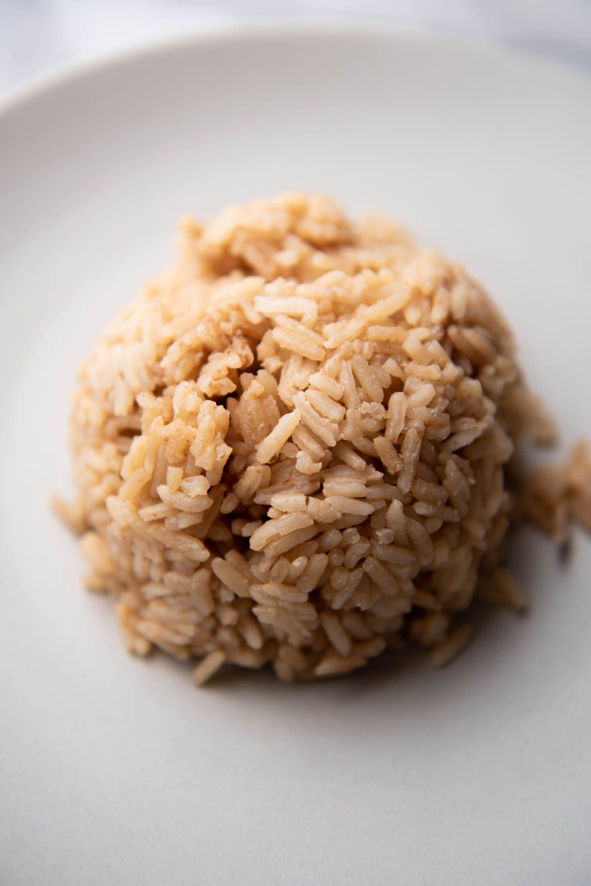 caramelized coconut rice on a plate