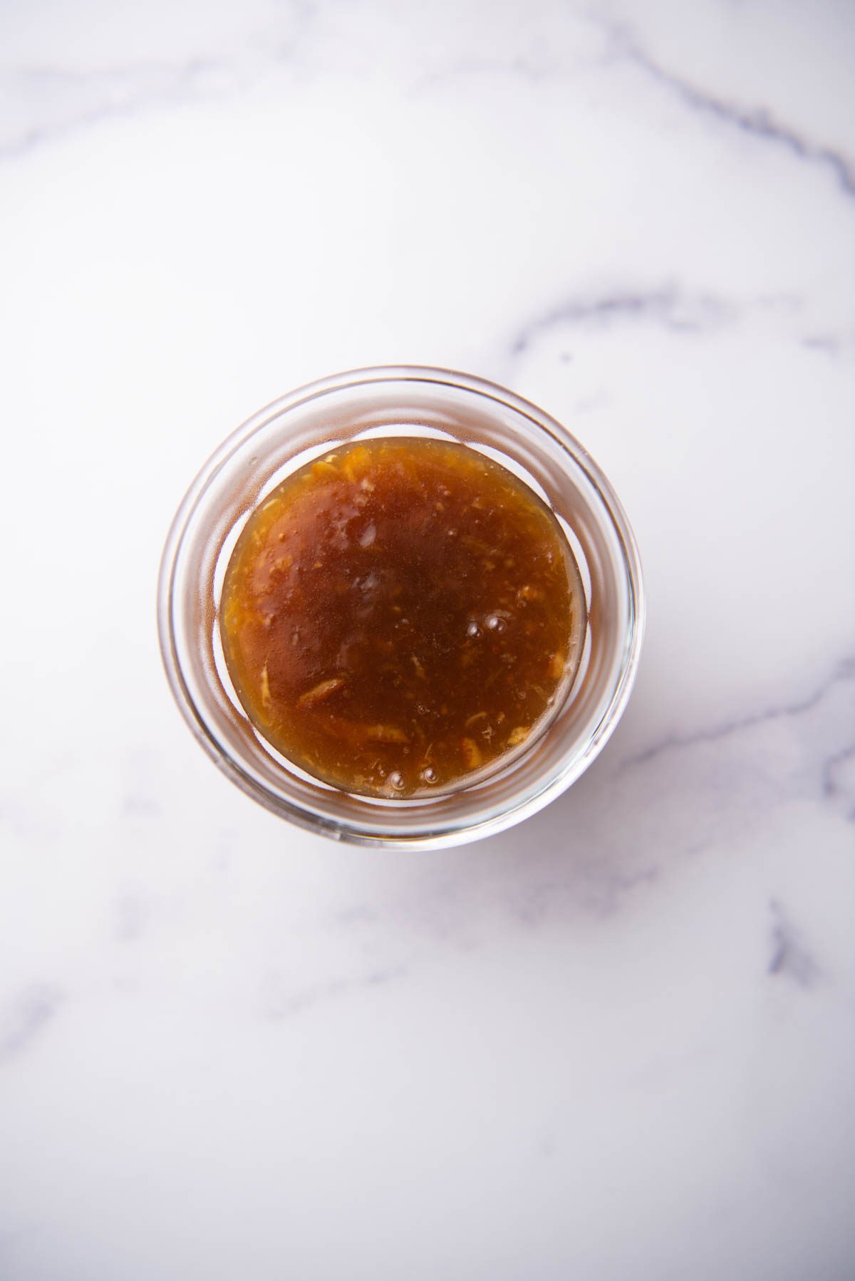 Orange chicken sauce in a jar.