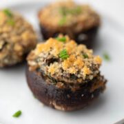 Stuffed mushrooms with Boursin cheese and panko crumbs.