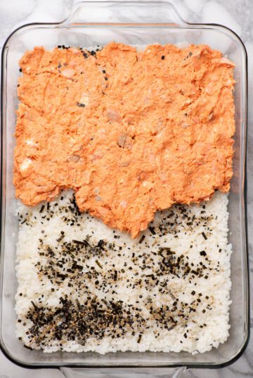 Easy Salmon Sushi Bake - TastyAZ