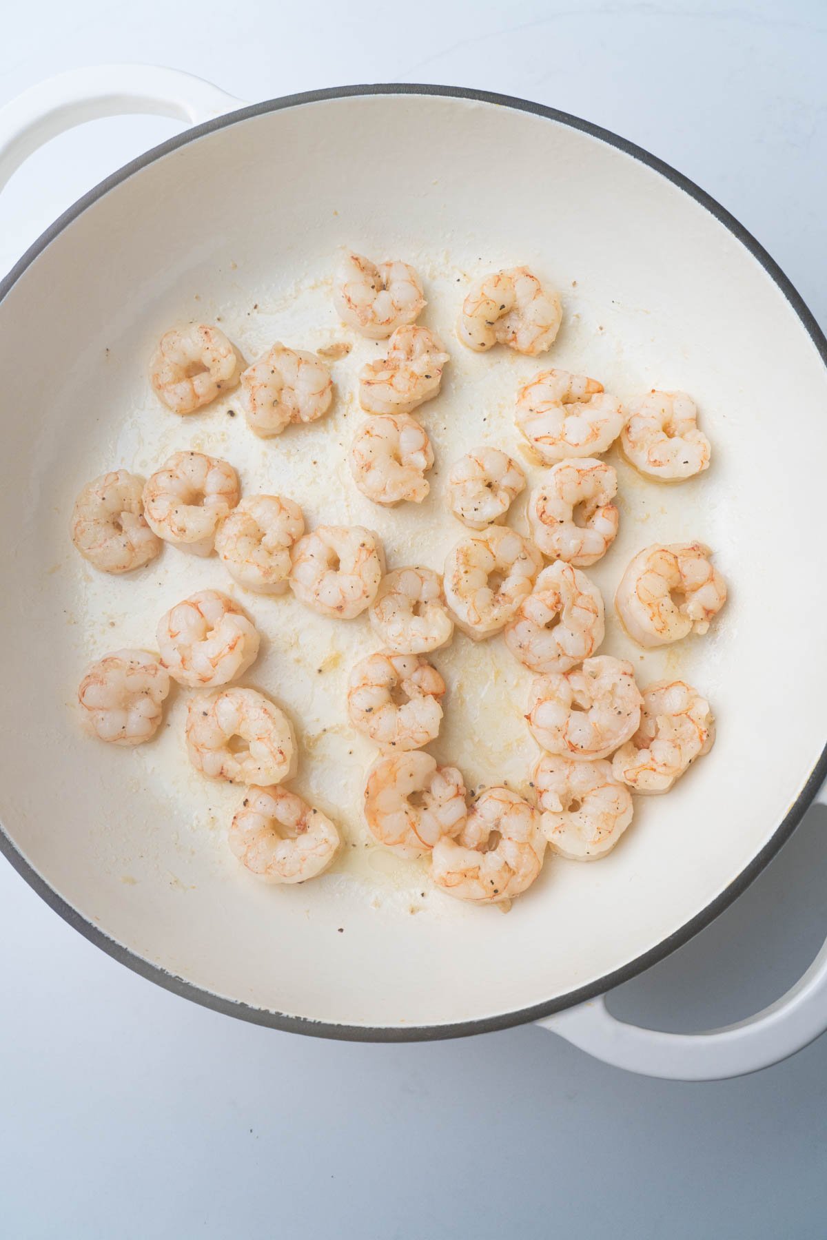 Shrimp on a skillet.